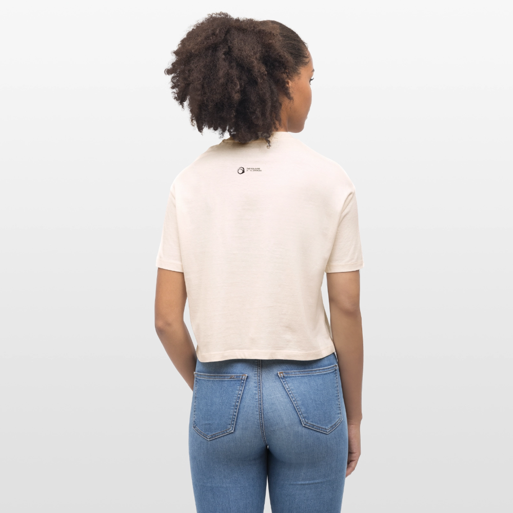 Women’s Boxy Organic T-Shirt "Let the Good Stuff Bloom in your Life" – with Photo Design by Sarah Buhl - soft Ecru