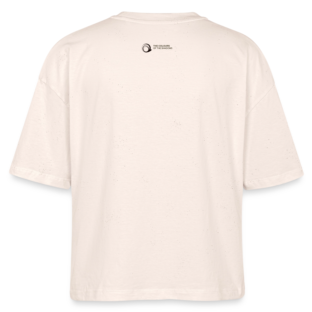 Women’s Boxy Organic T-Shirt "Let the Good Stuff Bloom in your Life" – with Photo Design by Sarah Buhl - soft Ecru