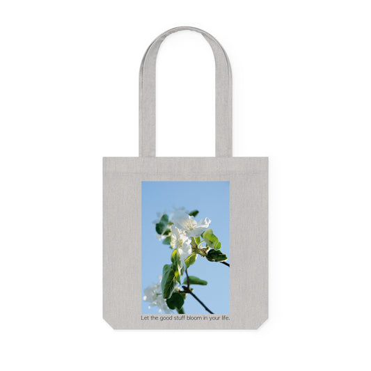 Cotton Tote Bag "Let the good stuff bloom in your life.“ - Eco-Friendly Artistic Carryall with Photo print by Sarah Buhl